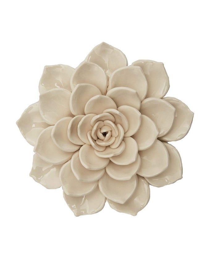 CERAMIC FLOWER WALL DECOR 3D WALL ART SCULPTURE MODERN ARTS GIFTS WHITE 67INCH