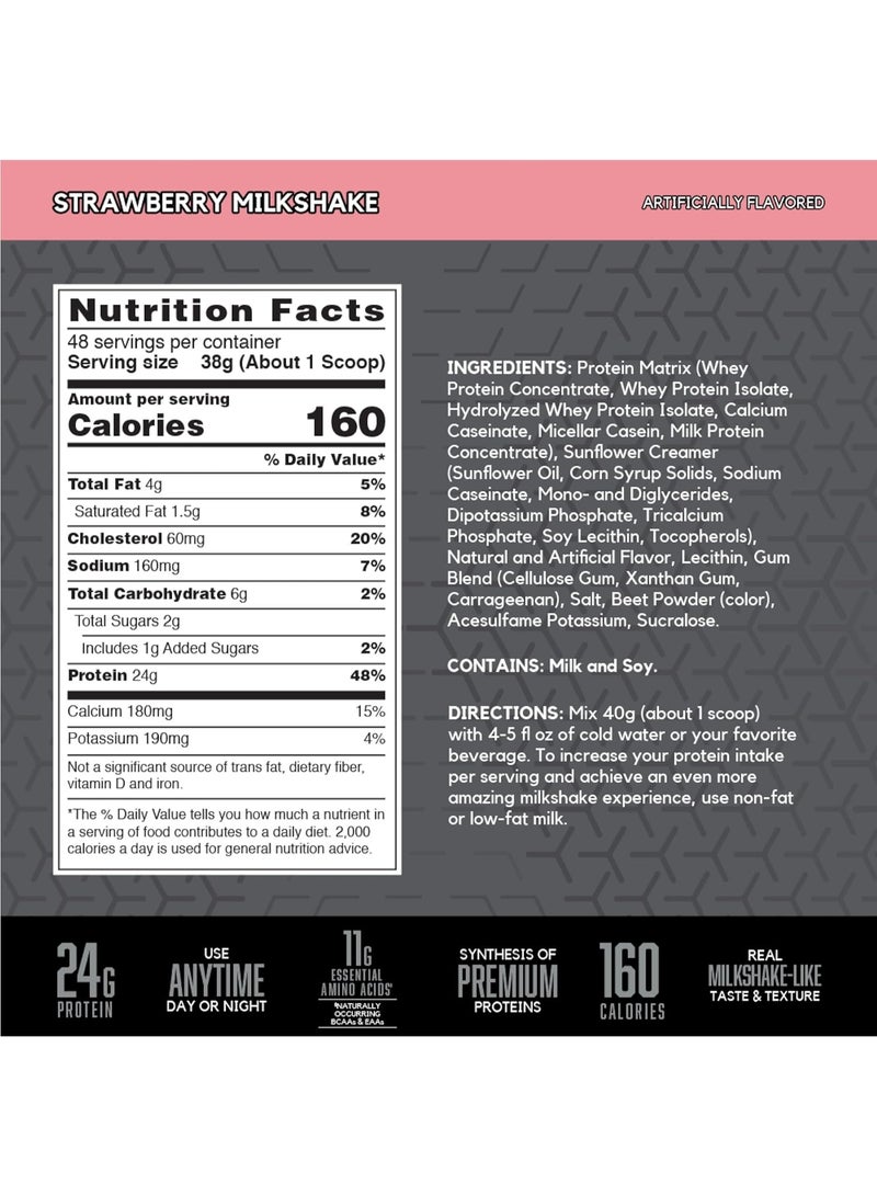 BSN Syntha-6 Edge Protein Powder Strawberry Milkshake 48 Servings | 24g Protein Blend with Hydrolyzed Whey, Micellar Casein & Milk Protein Isolate | Low Sugar Performance Series - Image 2