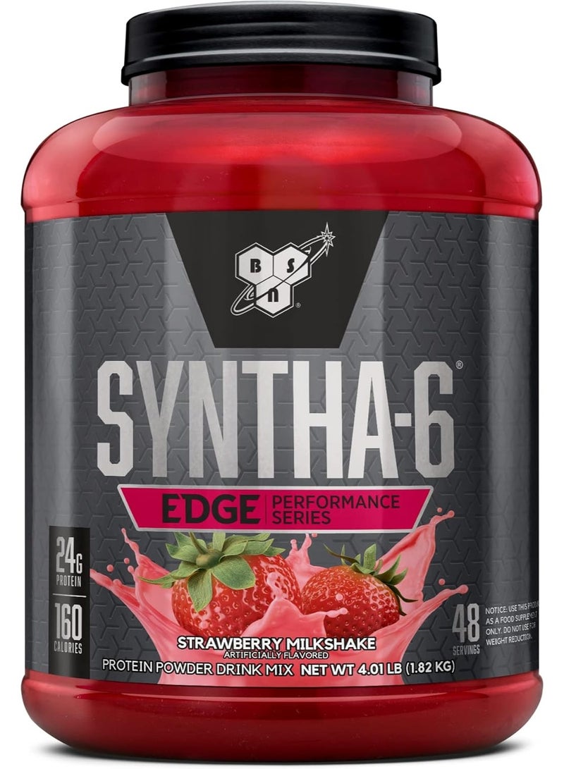 BSN Syntha-6 Edge Protein Powder Strawberry Milkshake 48 Servings | 24g Protein Blend with Hydrolyzed Whey, Micellar Casein & Milk Protein Isolate | Low Sugar Performance Series - Image 1