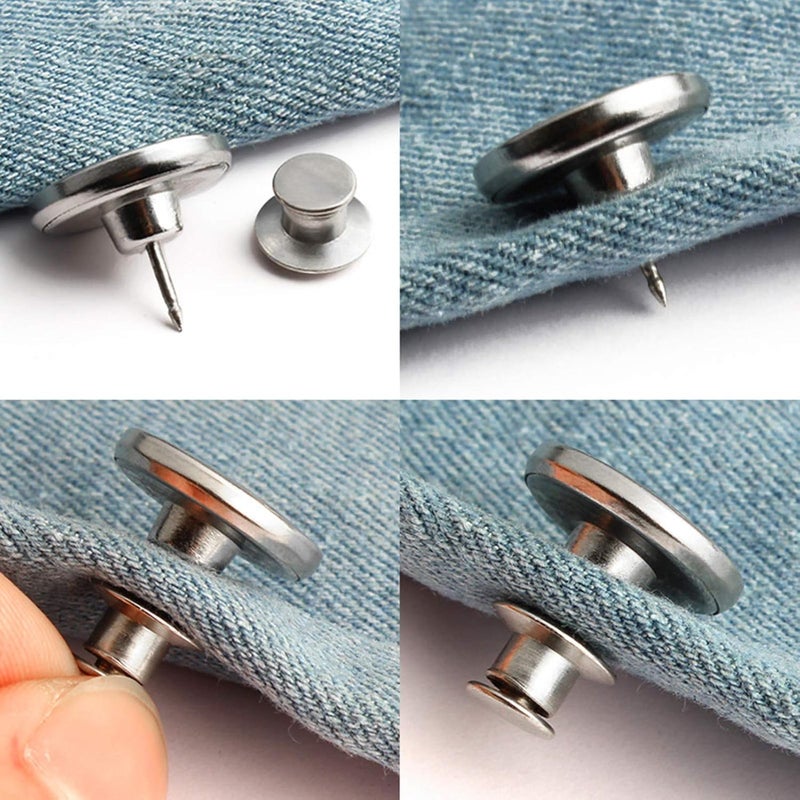klarako 10pcs Replacement Jeans Buttons No Sew Instant Buttons to Extend or Reduce Adjustable Pants Button Tack Buttons Metal Button - Image 4