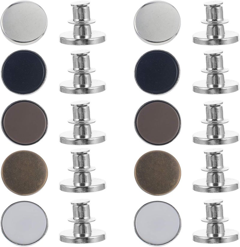 klarako 10pcs Replacement Jeans Buttons No Sew Instant Buttons to Extend or Reduce Adjustable Pants Button Tack Buttons Metal Button - Image 1
