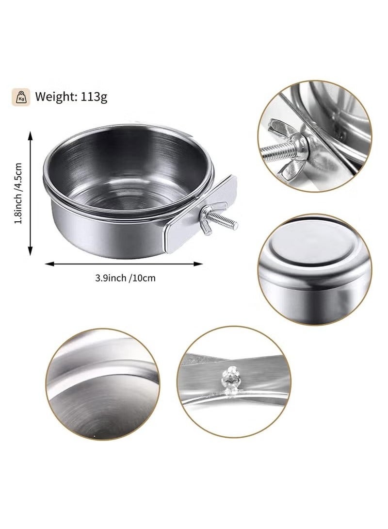 Realfrog 2 Pack Bird Cage Food Water Dispenser Parrot Dish Feeder Cup for Cage Stainless Steel Holder Container Macaws Ferret  - Image 2