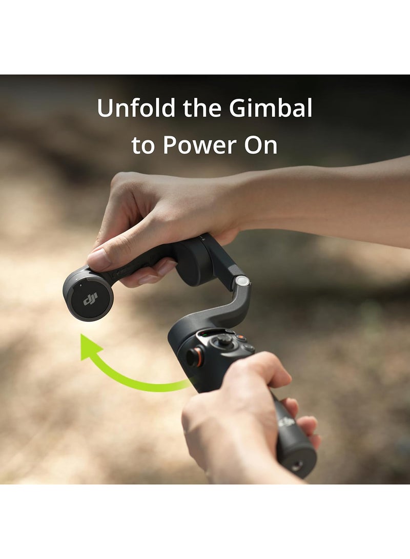 dji Osmo Mobile 6 Smartphone Gimbal Stabilizer,OM Magnetic phone clamp, 3-Axis Phone Gimbal, Built-In Extension Rod, Android And iPhone Gimbal, Vlogging Stabilizer YouTube TikTok video, UAE Version With Official Warranty Support Black - Image 2