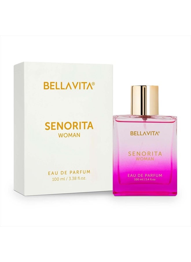 Bella Vita Luxury - Senorita Perfume for women, 100mL | Floral & Fruity Scent, Blend of Pomegranate, Mint, Peony, Lotus, Yuzu, Magnolia, Musk, Mahogany and Amber - Image 1