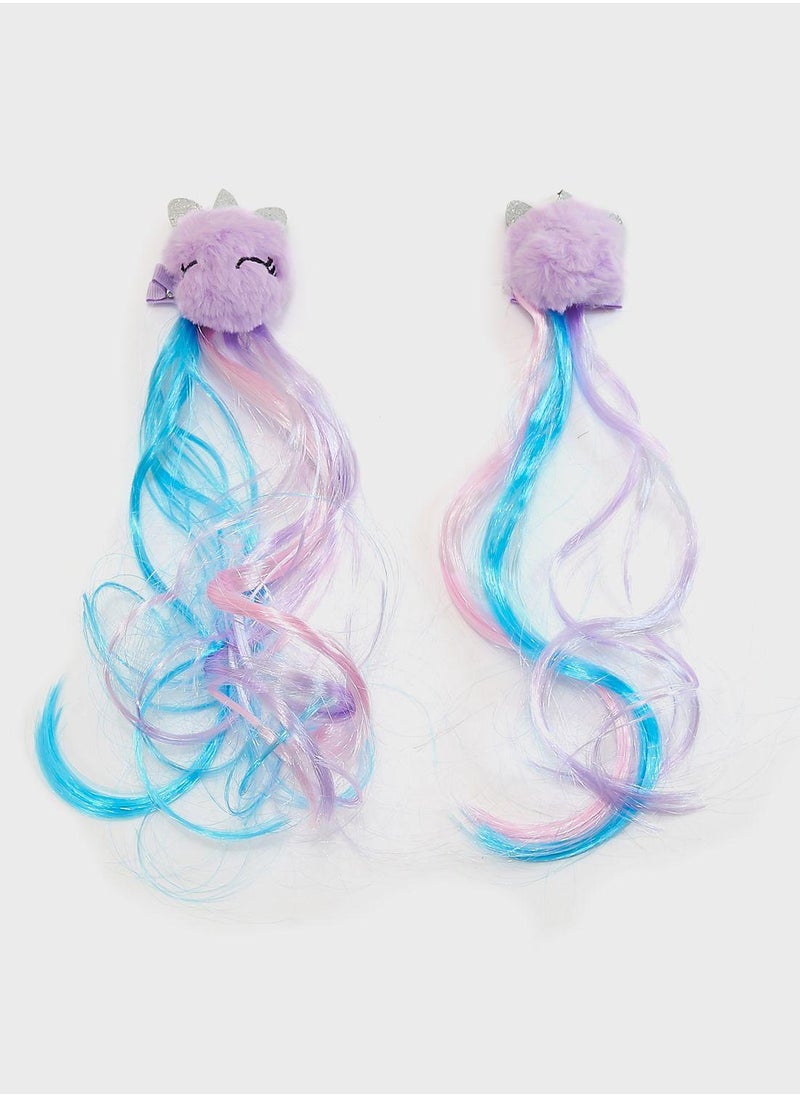 Claires Kids 2 Pack Unicorn Clips  - Image 1