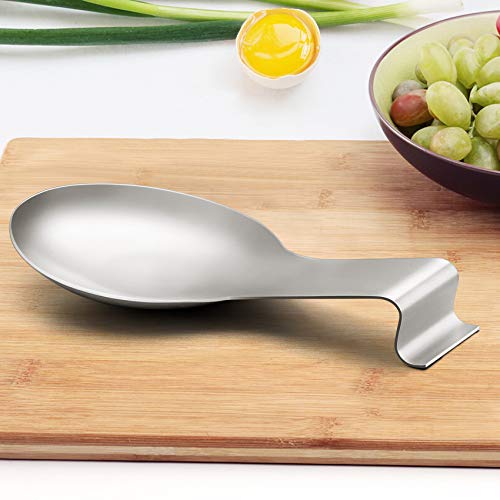LIANYU Stainless Steel Spoon Rest, Spatula Ladle Holder, Heavy Duty, Dishwasher Safe - Image 2