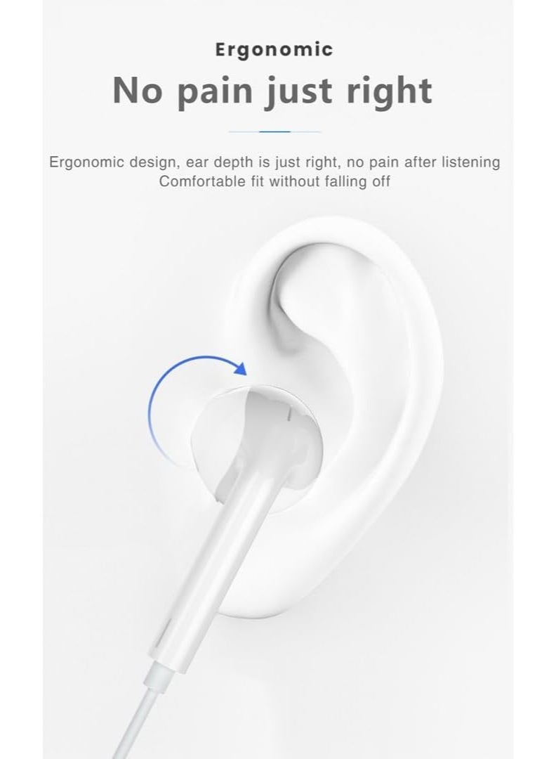 Salab Wired Headphones with Microphone, 3.5mm Jack In Ear Headphones with Microphone Compatible with Smartphones, Computers, Laptops, IPads, MP3 Players and Most 3.5mm Audio Devices - Image 2
