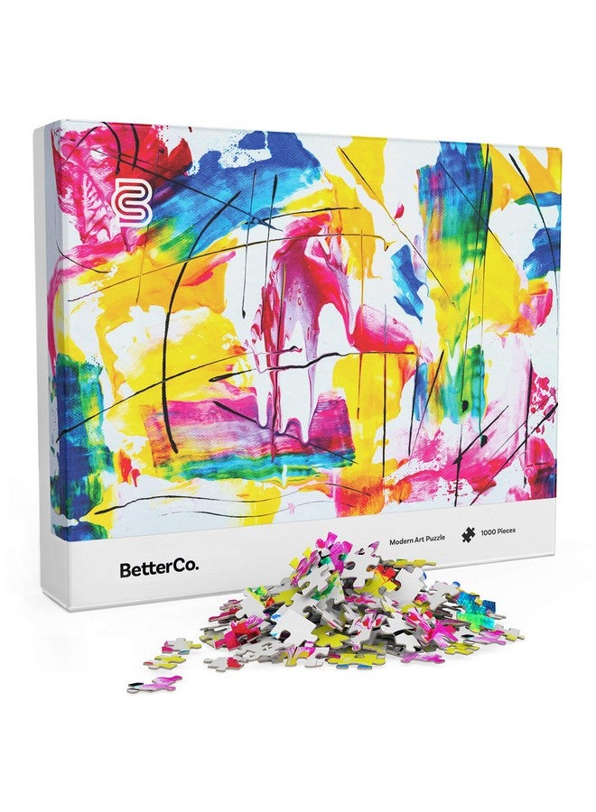 BetterCo. Better Co. Modern Art Puzzle 1000 Pieces Challenge Yourself With Difficult Abstract Paint Puzzles For Adults And Teens - Image 1