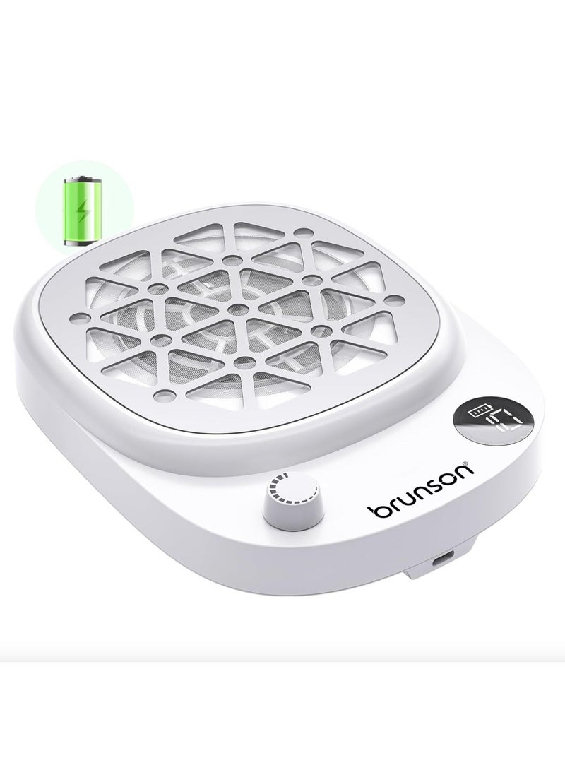 Brunson Professional Nail Dust Collector Machine – 6000RPM Brushless Motor with Dust Collector Pad | Rechargeable Cordless Nail Vacuum for Acrylic & Gel Nails, Strong Suction, Ultra-Quiet Operation, 10-Level Adjustable Speed & Reusable Filter for Salon Use - Image 4