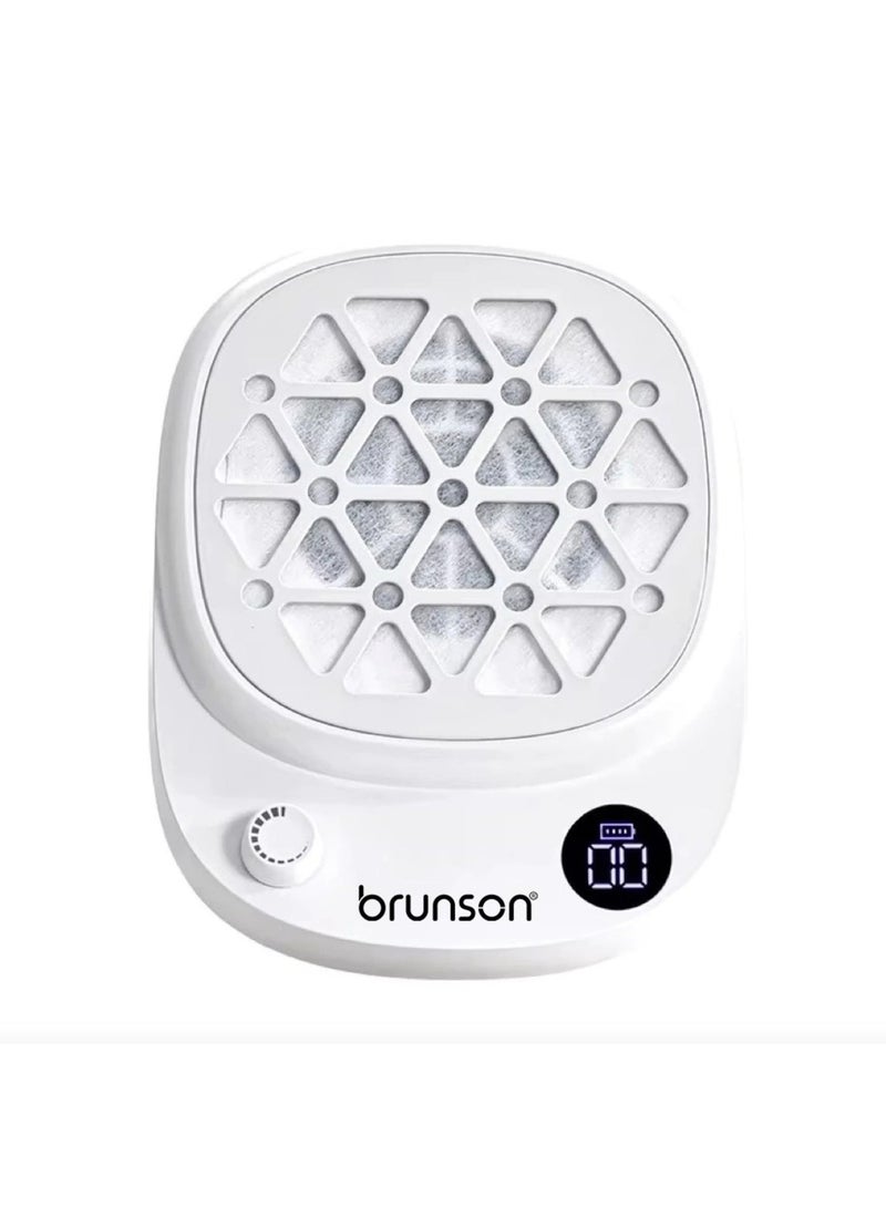 Brunson Professional Nail Dust Collector Machine – 6000RPM Brushless Motor with Dust Collector Pad | Rechargeable Cordless Nail Vacuum for Acrylic & Gel Nails, Strong Suction, Ultra-Quiet Operation, 10-Level Adjustable Speed & Reusable Filter for Salon Use - Image 1