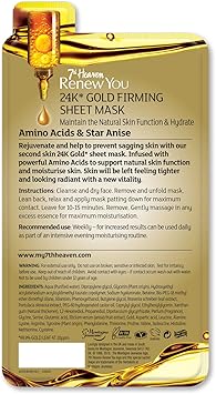 7th Heaven Renew You 24k Gold Firming Sheet Mask - Image 2