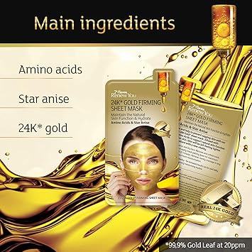 7th Heaven Renew You 24k Gold Firming Sheet Mask - Image 4