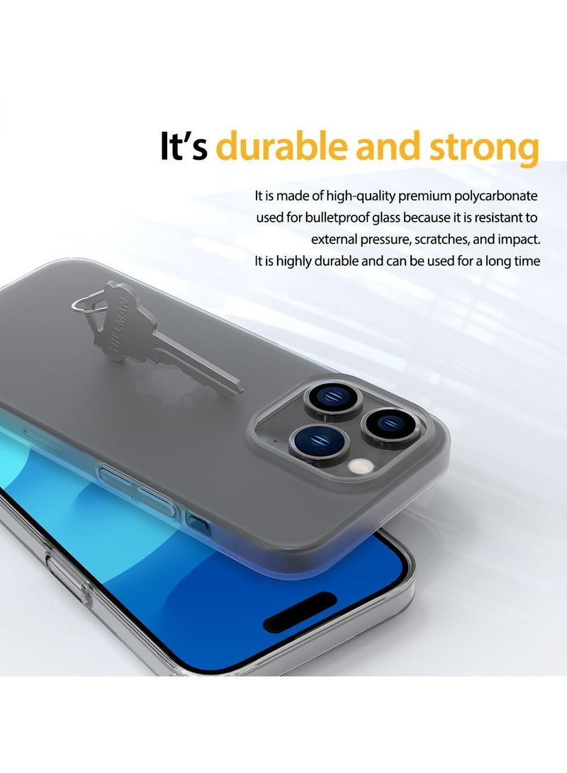 araree جراب Araree Nukin مصمم لهاتف iPhone 15 Pro Max، غطاء رفيع من البولي كربونات الصلب المقاوم للخدش ومضاد للاصفرار ومضاد للصدمات متوافق مع جراب iPhone 15 Pro Max - شفاف غير لامع - Image 4