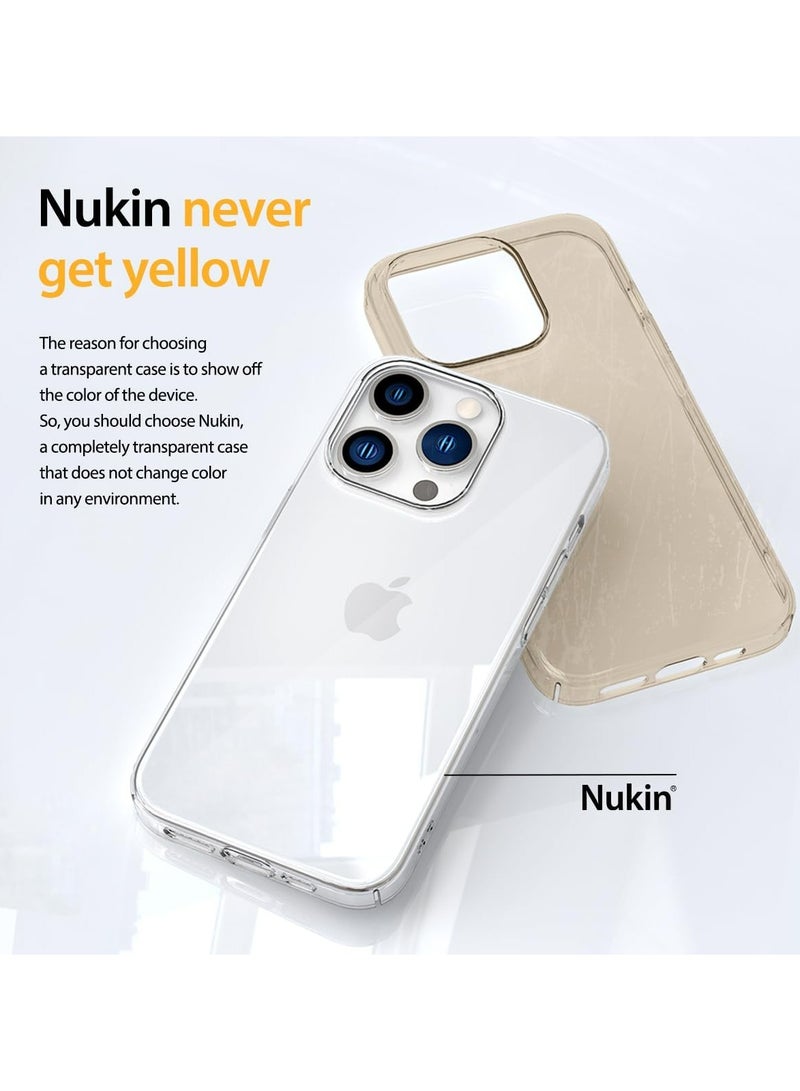 araree جراب Araree Nukin مصمم لهاتف iPhone 15 Pro Max، غطاء رفيع من البولي كربونات الصلب المقاوم للخدش ومضاد للاصفرار ومضاد للصدمات متوافق مع جراب iPhone 15 Pro Max - شفاف غير لامع - Image 3