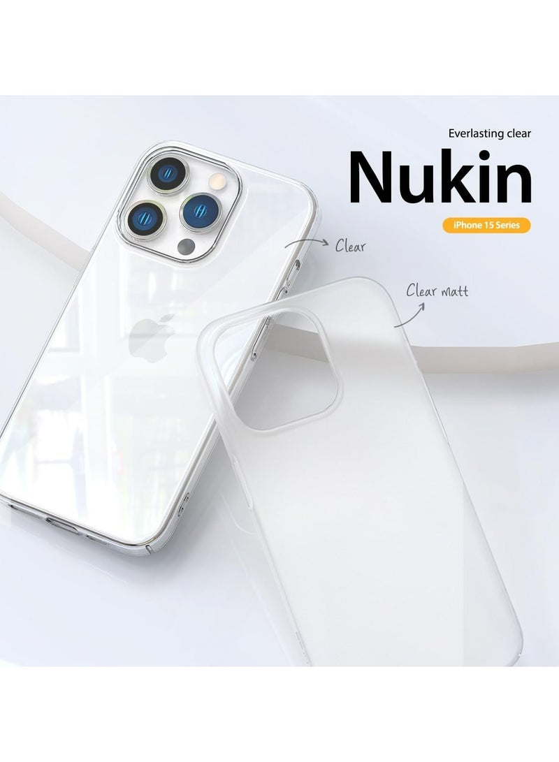araree جراب Araree Nukin مصمم لهاتف iPhone 15 Pro Max، غطاء رفيع من البولي كربونات الصلب المقاوم للخدش ومضاد للاصفرار ومضاد للصدمات متوافق مع جراب iPhone 15 Pro Max - شفاف غير لامع - Image 2