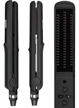 JINRI JINRI Volumizing Hair Iron Ceramic Flat Iron for Frizz Shinier  Smoother Adjustable Temp 360  Tail Rotation Hair Styling Tools for Short Or Thin Hair Black 
