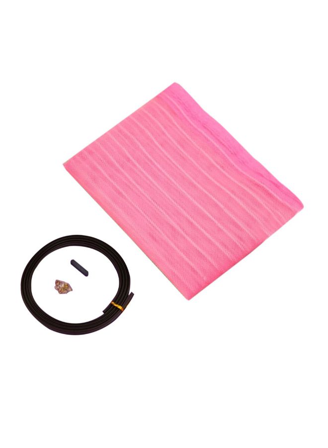 NIBEMINENT Soft Screen Door Magnetic Stripe Mosquito Insect Net Curtain Pink/Black