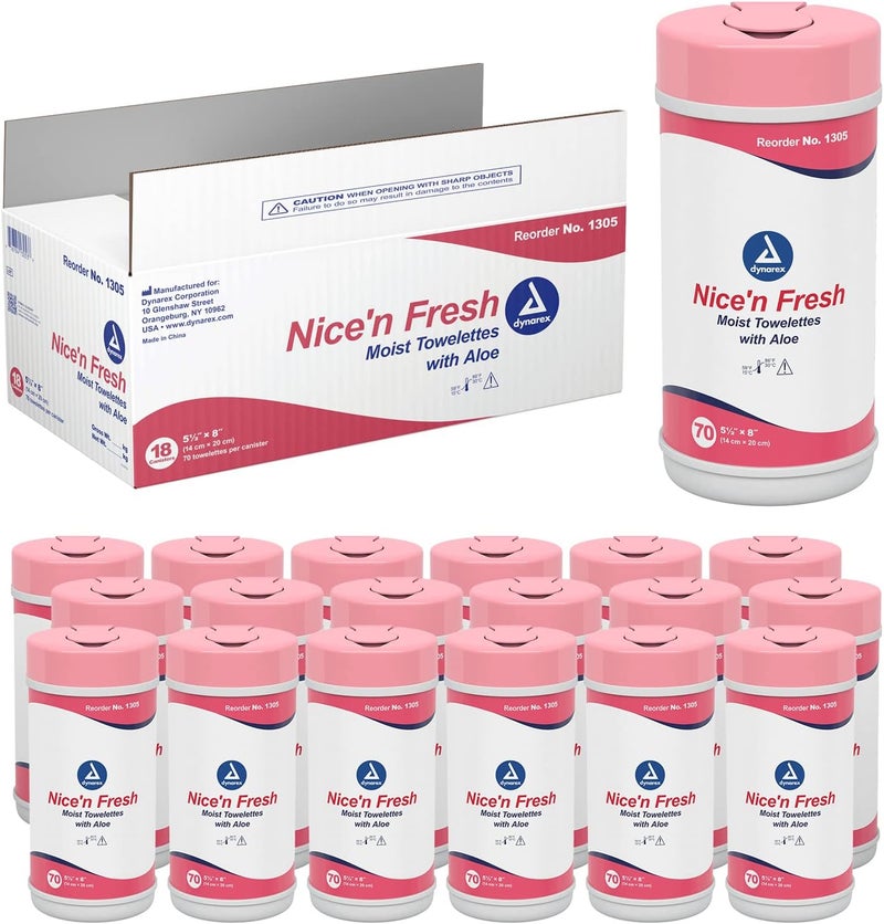 Dynarex Nicen Fresh Towelette 18 Count Pack of 12 - Image 1