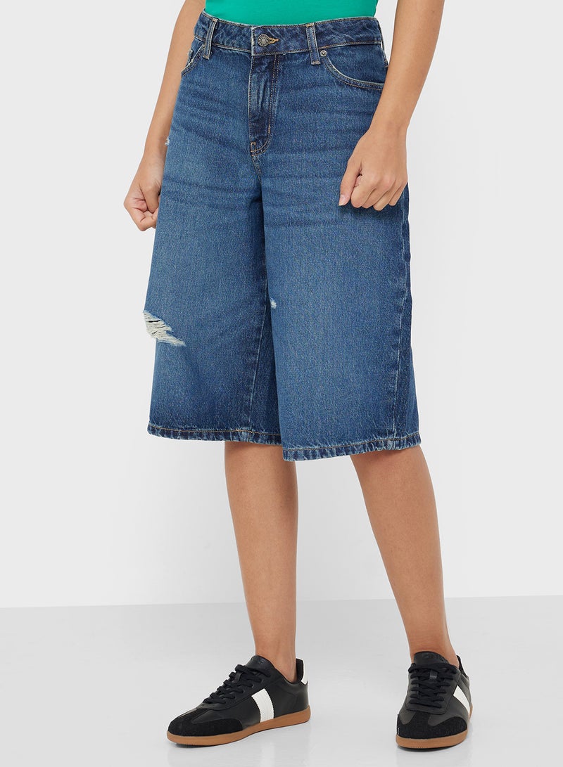 GUESS High Waist Denim Bermuda - Image 1