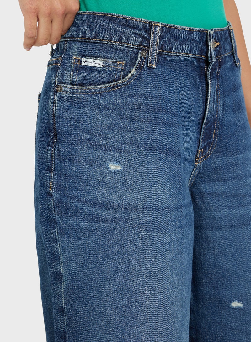 GUESS High Waist Denim Bermuda - Image 4