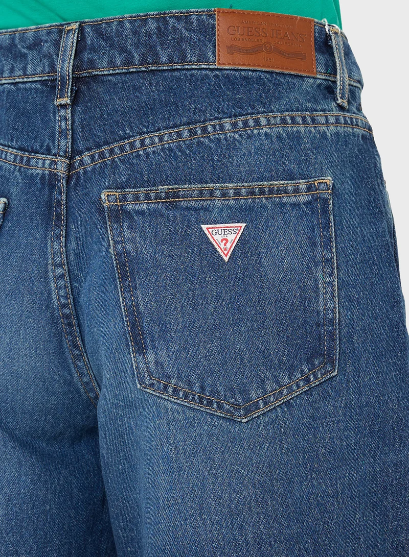Guess Jeans High Waist Denim Bermuda