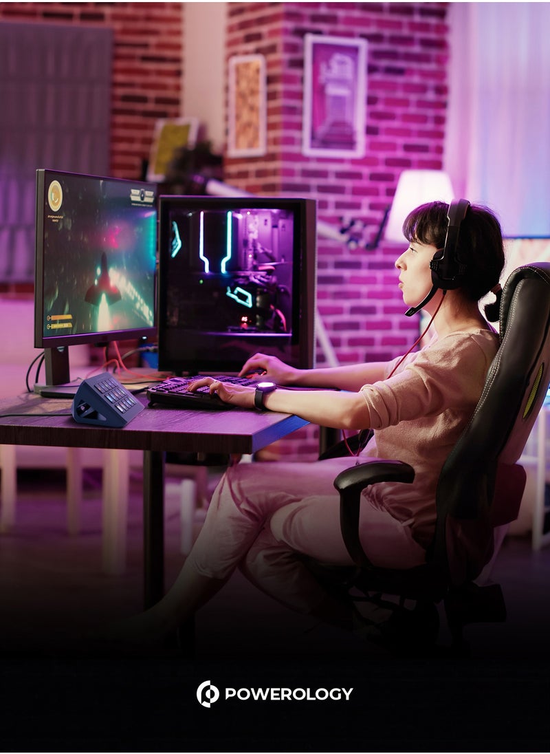 باورولوجي - جهاز Stream Deck مزود بأزرار تفاعلية وبرامج مخصصة/15 رقم لوحة مفاتيح للأجهزة/نظام تشغيل يدعم Windows وMac/إضاءة شاشة 800LUM/نسبة تباين الشاشة 450/شريط عرض - أسود - Image 1
