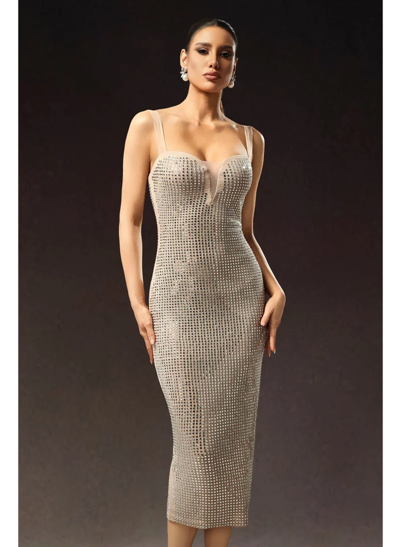 Bella Barnett  Logan Sleeveless Diamond Midi Dress for Women | Best Price UAE