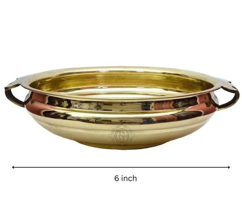 DSH Pure Brass Urli Plane Decorative Bowl Platter Home Decor and Table Decor for Floating Flowers and Candles (6 Inch) - Image 2