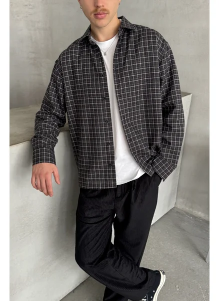 HYMAN Men's Oversize Cut Checked Shirt