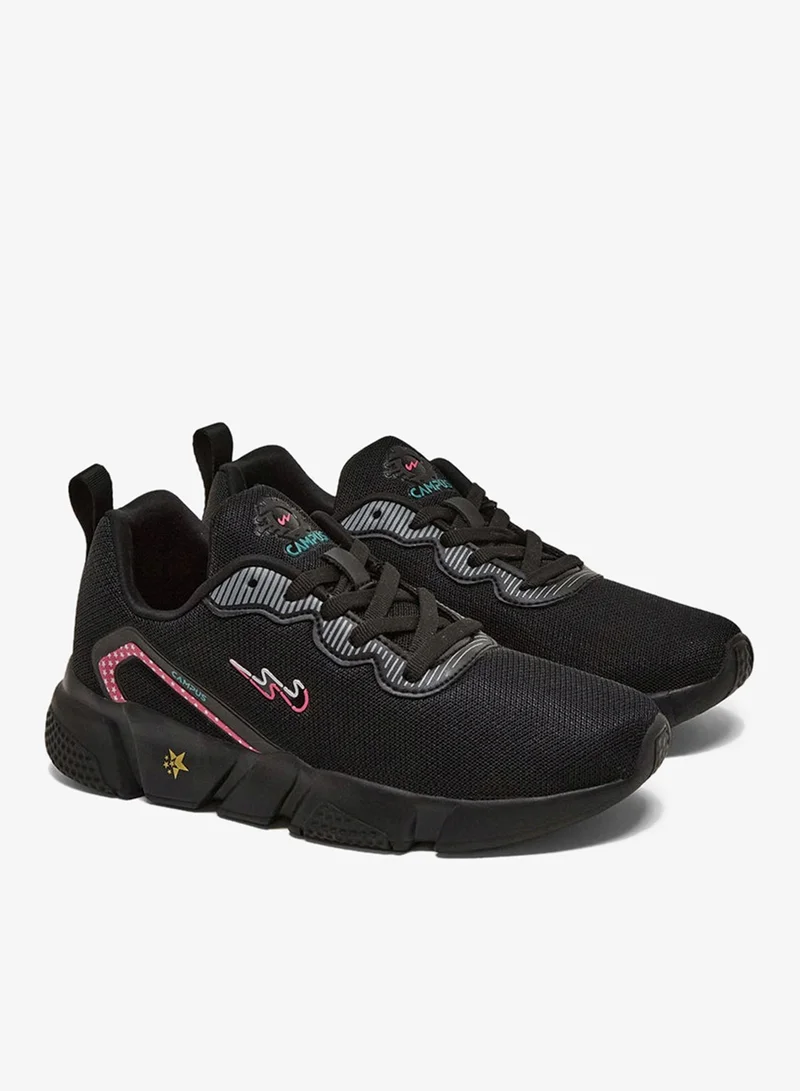 Campus Black Women's Black Classic Low-Top Sneakers,Shoes with Color Pops for a Fashion Forward Look for Women | Best Price UAE