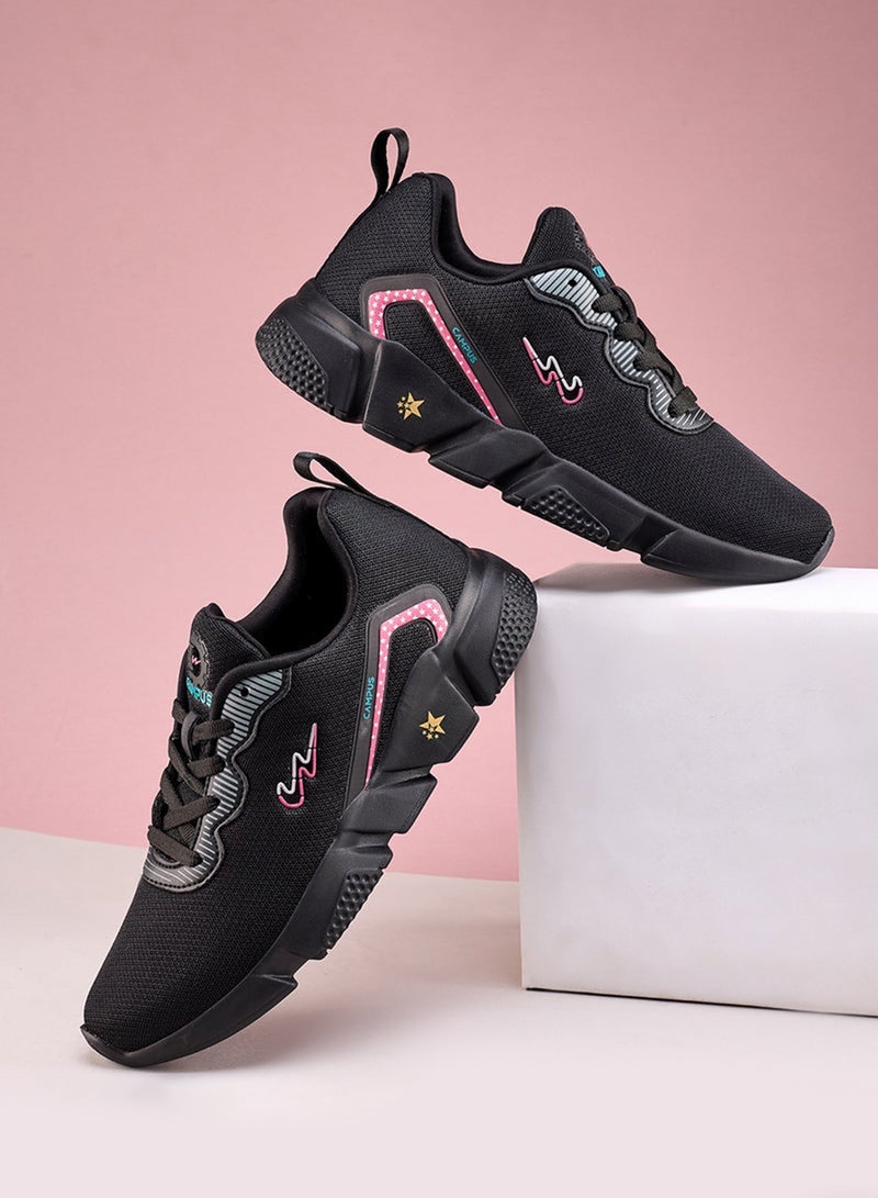 CAMPUS Women's Black Classic Low-Top Sneakers,Shoes with Color Pops for a Fashion Forward Look - Image 1