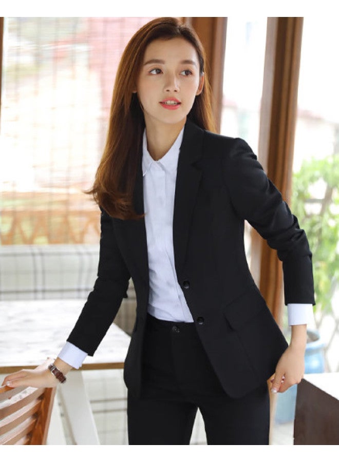 ROMON Women'S Business Casual Suit Set, Fashionable And Comfortable Ladies' Outfit, Simple And Slim Two-Piece Set - Image 1