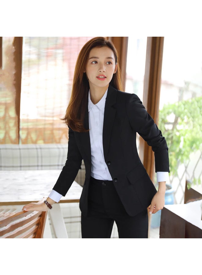 ROMON Women'S Business Casual Suit Set, Fashionable And Comfortable Ladies' Outfit, Simple And Slim Two-Piece Set - Image 2
