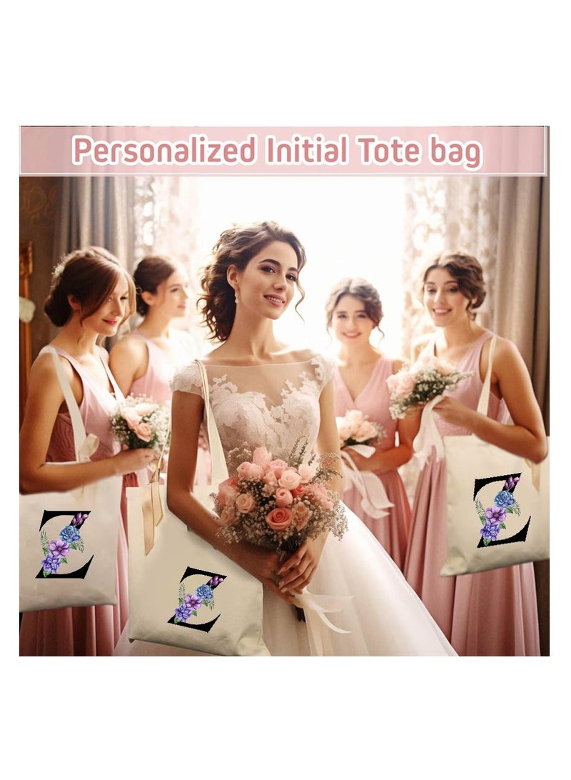 PRINTSHOP4ME Initial Letters Canvas Cotton Tote Bag, Cosmetic Pouch, and Stainless Steel Travel Mug - A Stylish Pack of 3 Combo Set for Girls - Gift for wedding - Gifts for girls - Gift for friends - Image 5