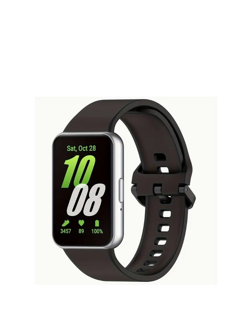 For Samsung Galaxy Fit 3 Smart Watch Band Silicone Wrist Strap (SM-R390) (2024) Black - Image 2
