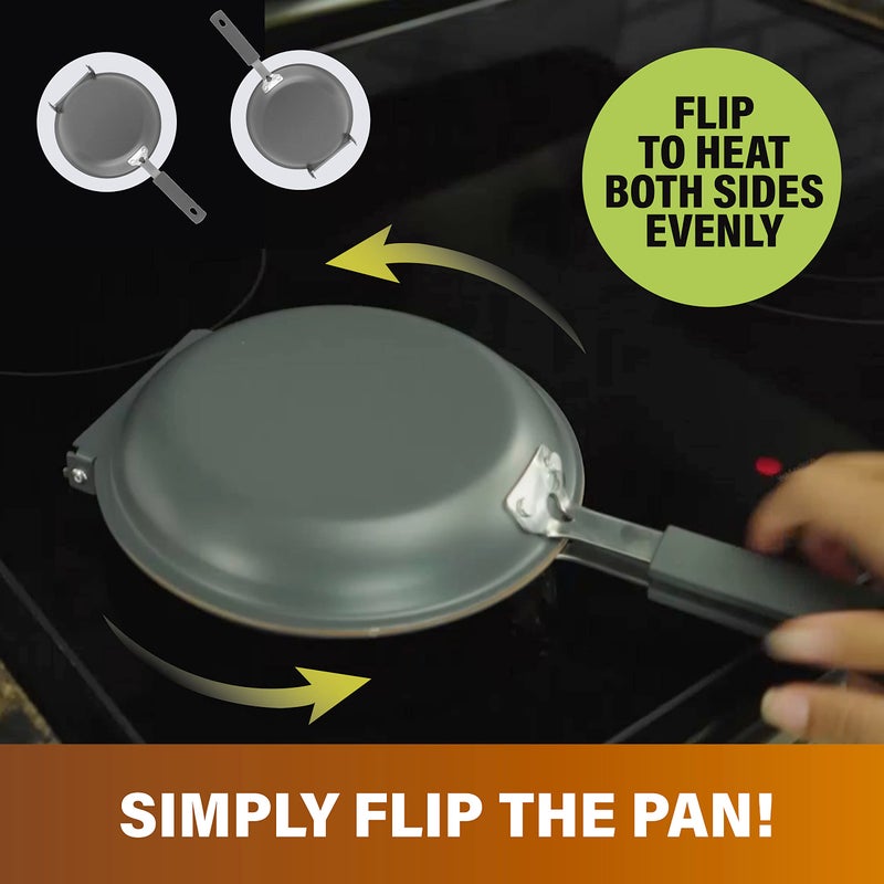 Gotham Steel Double Sided Pan, The Perfect Pancake Maker – Ceramic Nonstick Copper Easy to Flip Pancake Griddle for Fluffy Pancakes, Omelette Maker, Frittata Maker & More! Dishwasher Safe - Image 5