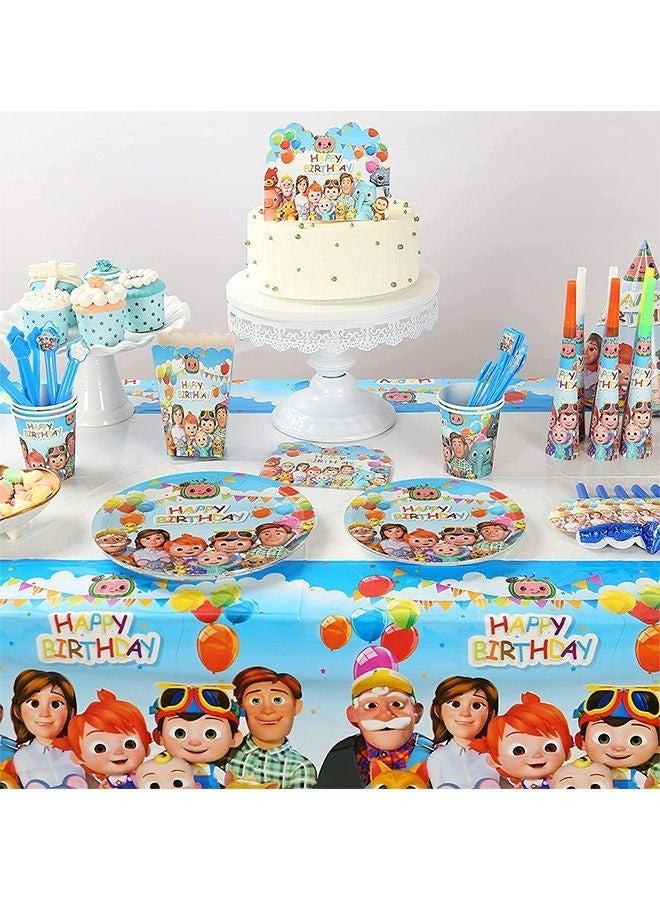 LOVET 145 pcs disposable coco party tableware melon theme, kids birthday party celebration, baby shower party suppliers with plates, spoons, folks, cups, napkins, invitation cards, etc 16 items - Image 5