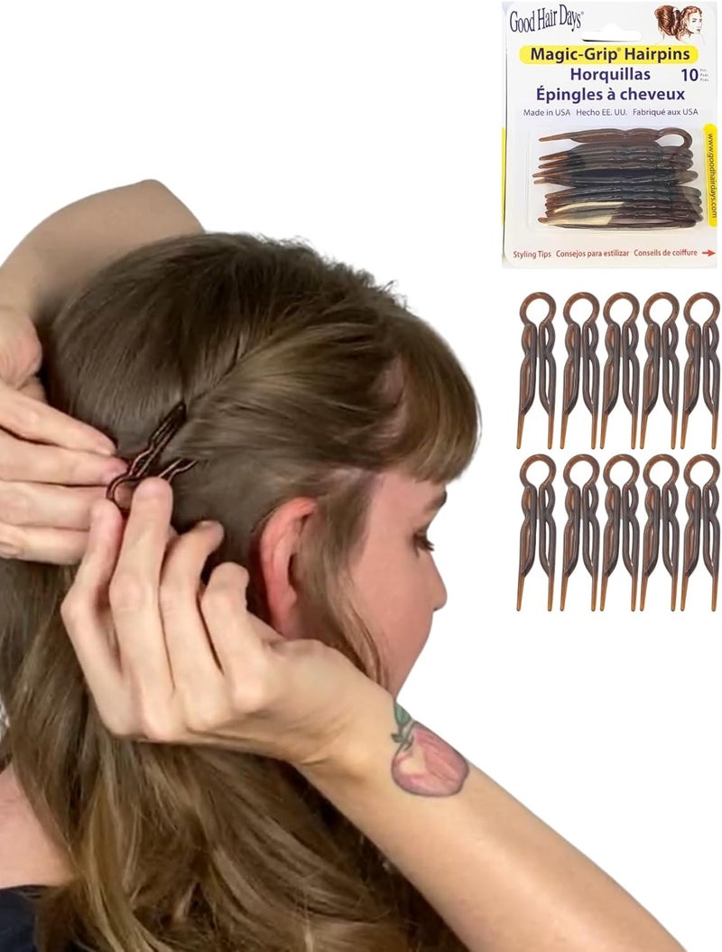 Good Hair Days Magic-Grip Hair Pins Set of 10 in Tortoise Shell - Image 1