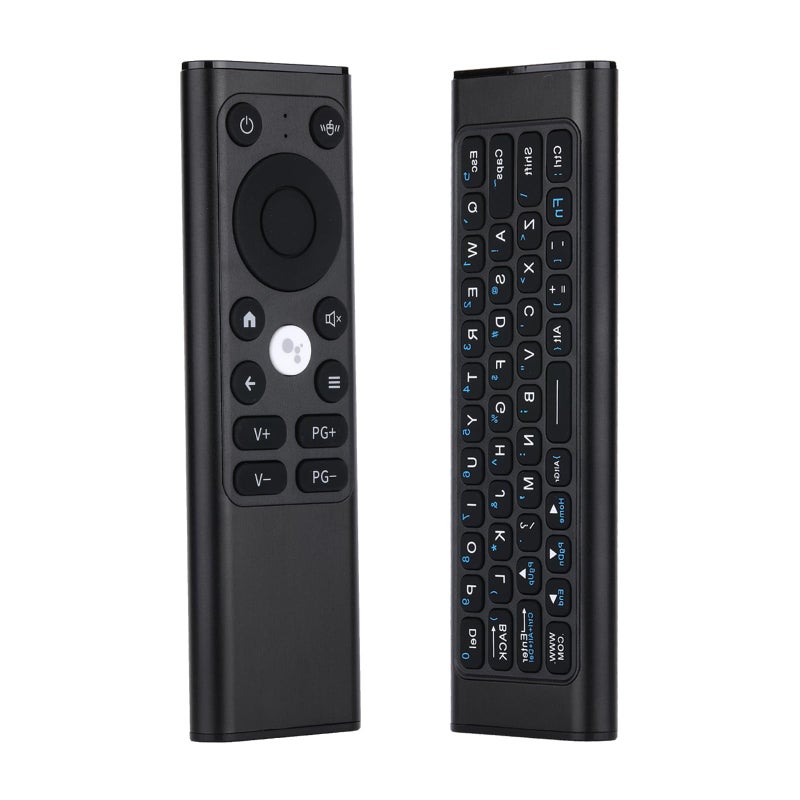 iPazzPort Mini Bluetooth Keyboard with Air Mouse - 2.4G Wireless Computer Remote, Aluminum Shell, IR Learning Button, Type-C Rechargeable, 10M Range for Smart TV/Windows/Android (Black) - Image 1