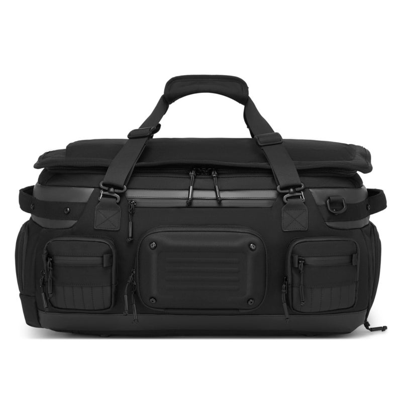 OZUKO Waterproof Travel Duffel Backpack for Gym Weekender and Travel Use with 2 in 1 Design 52L Large Capacity, Black, 9904 - Image 1