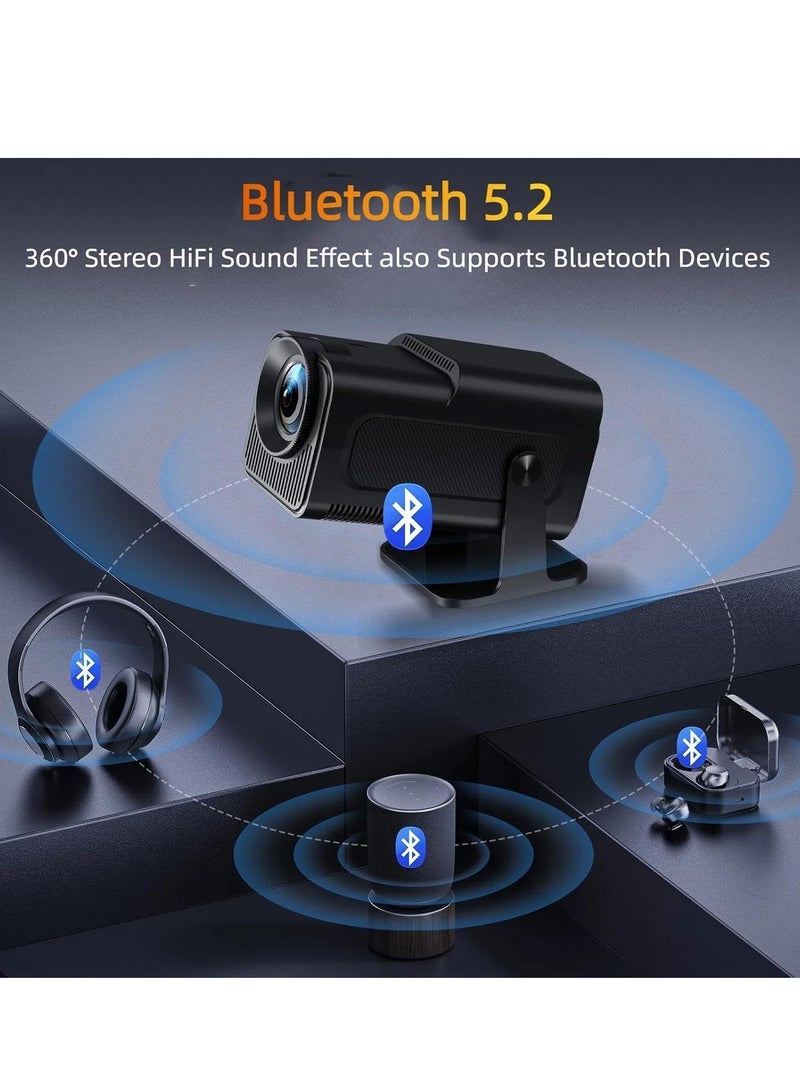 JAJEEK Mini 4K Native 1080P Smart Projector – Android TV 11.0, WiFi & Bluetooth, Auto Keystone, 10000 Lumens, 180-Degree Rotation, Short Throw – Ultimate Home Theater Experience  - Image 4