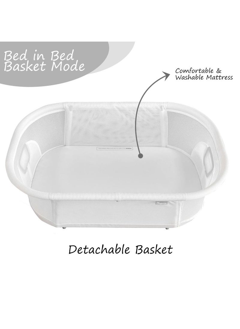TEKNUM - 3 - In - 1 Baby Rocker Bassinet , Infant Crib With Mosquito Net - White - Image 1