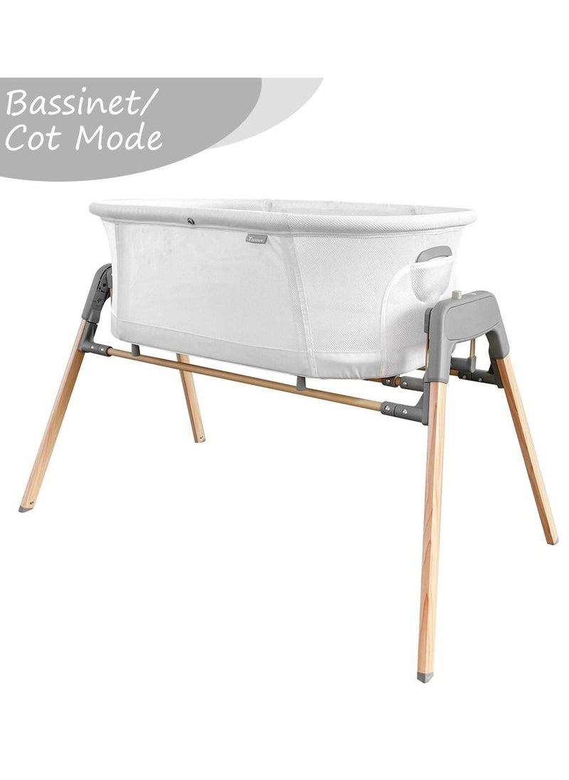 TEKNUM - 3 - In - 1 Baby Rocker Bassinet , Infant Crib With Mosquito Net - White - Image 1