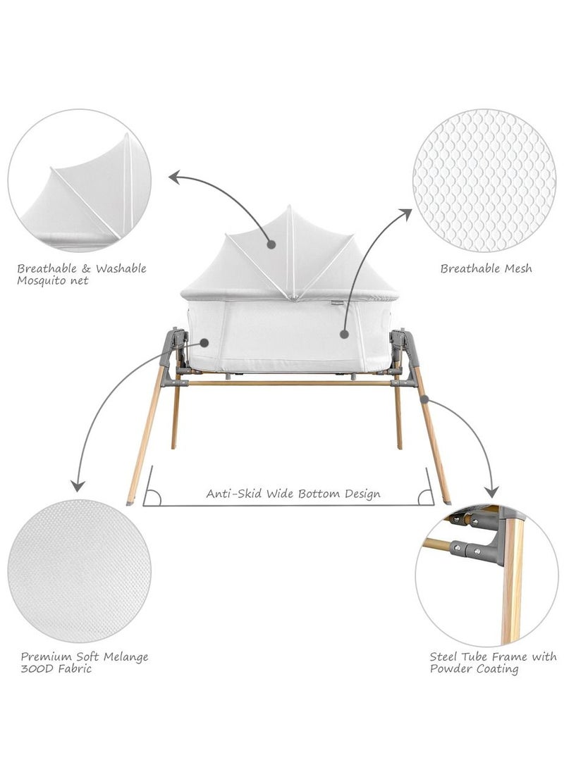 TEKNUM - 3 - In - 1 Baby Rocker Bassinet , Infant Crib With Mosquito Net - White - Image 1