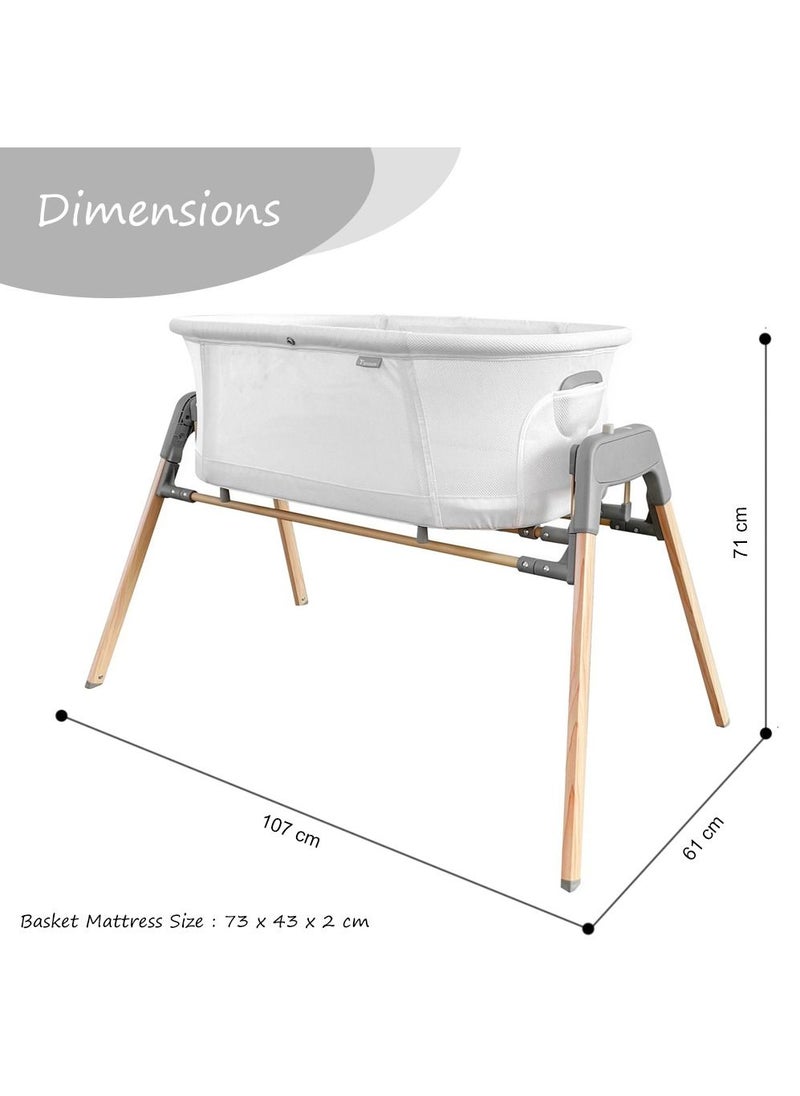 TEKNUM - 3 - In - 1 Baby Rocker Bassinet , Infant Crib With Mosquito Net - White - Image 1