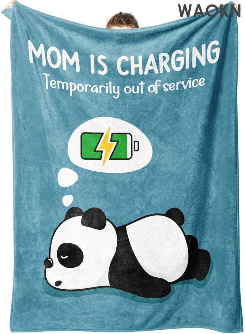 دبليو أيه أو كي أن بطانية زاوية مضحكة لمنع الشخير للأم - بطانية عملية لقيلولة السفر، 60 بوصة × 50 بوصة، هدية ناعمة من الصوف لأعياد الميلاد والتقاعد - أفضل هدية من الابنة/الابن للأم - هدايا مبتكرة بتصميم فكاهي (أزرق) - Image 1