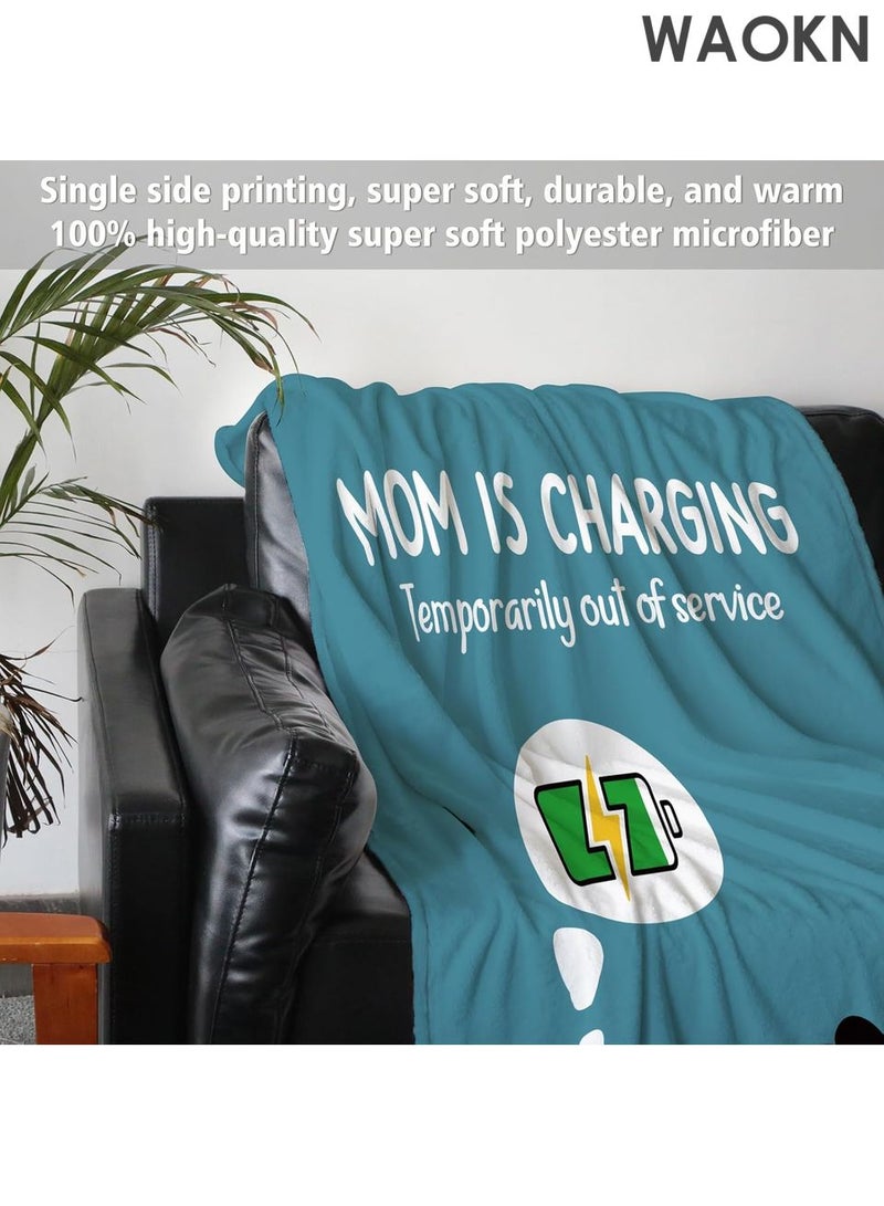 دبليو أيه أو كي أن بطانية زاوية مضحكة لمنع الشخير للأم - بطانية عملية لقيلولة السفر، 60 بوصة × 50 بوصة، هدية ناعمة من الصوف لأعياد الميلاد والتقاعد - أفضل هدية من الابنة/الابن للأم - هدايا مبتكرة بتصميم فكاهي (أزرق) - Image 4