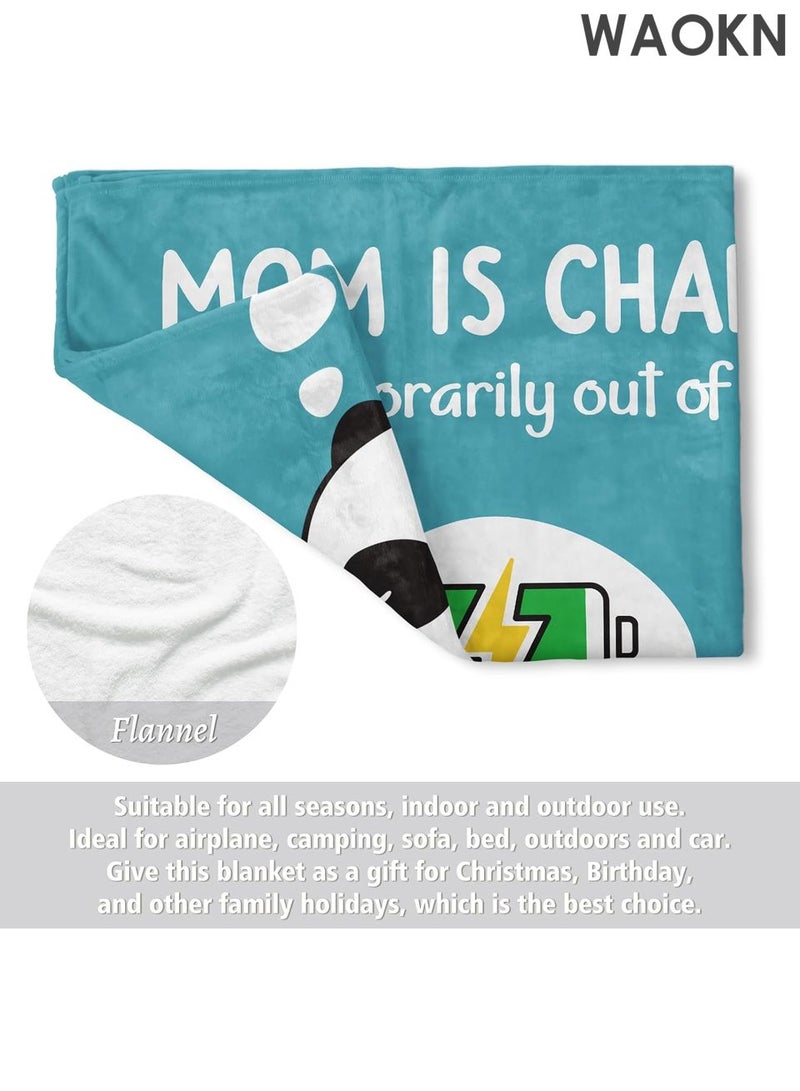 دبليو أيه أو كي أن بطانية زاوية مضحكة لمنع الشخير للأم - بطانية عملية لقيلولة السفر، 60 بوصة × 50 بوصة، هدية ناعمة من الصوف لأعياد الميلاد والتقاعد - أفضل هدية من الابنة/الابن للأم - هدايا مبتكرة بتصميم فكاهي (أزرق) - Image 5