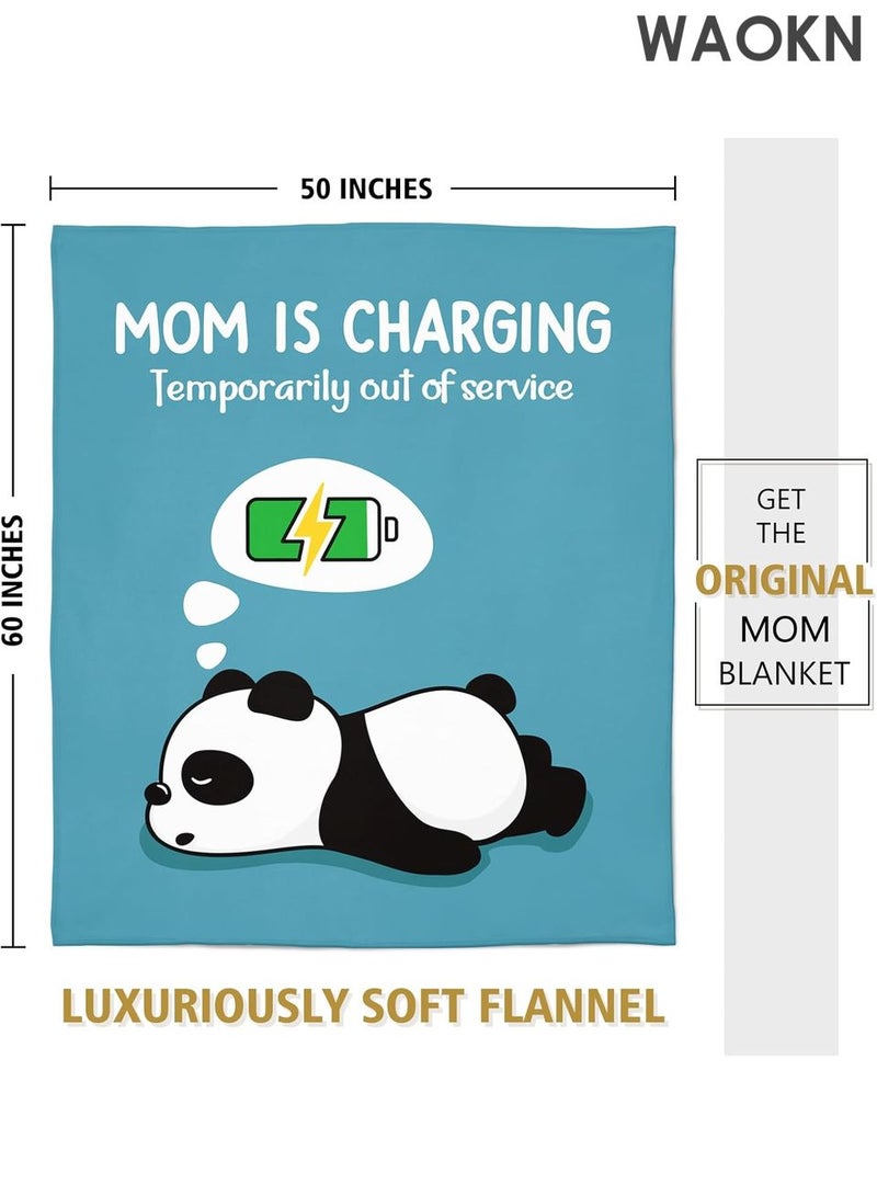 دبليو أيه أو كي أن بطانية زاوية مضحكة لمنع الشخير للأم - بطانية عملية لقيلولة السفر، 60 بوصة × 50 بوصة، هدية ناعمة من الصوف لأعياد الميلاد والتقاعد - أفضل هدية من الابنة/الابن للأم - هدايا مبتكرة بتصميم فكاهي (أزرق) - Image 3