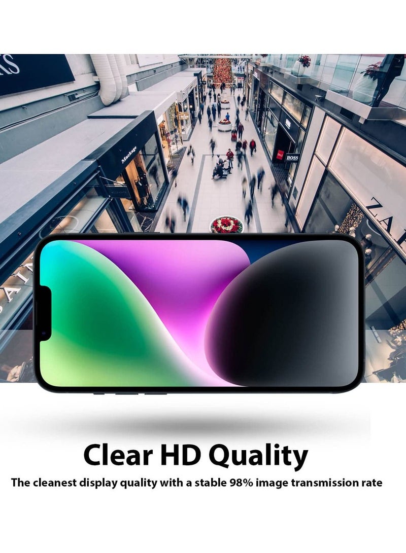 BORTONY iPhone 14 Plus /13 Pro Max Privacy Screen Protector 9H Anti Spy Dark Film Guard Case Friendly Bubble Free Tempered Glass for Apple iPhone 14Plus/13 Pro Max 6.7 Inch 2022 - Image 3
